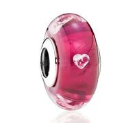 GHFNJYH Perline in vetro arcobaleno cosmico con ciondoli a forma di fiore colorato in argento sterling 925, adatte per braccialetti da donna -AMC0082