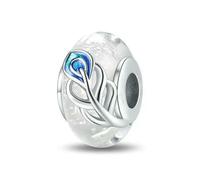 GHFNJYH Perline in vetro arcobaleno cosmico con ciondoli a forma di fiore colorato in argento sterling 925, adatte per braccialetti da donna - XAC688