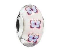 GHFNJYH Perline in vetro arcobaleno cosmico con ciondoli a forma di fiore colorato in argento sterling 925, adatte per braccialetti da donna -AMC012352