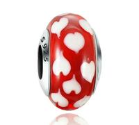 GHFNJYH Perline in vetro arcobaleno cosmico con ciondoli a forma di fiore colorato in argento sterling 925, adatte per braccialetti da donna -AMC013074