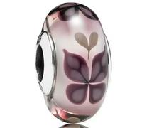 GHFNJYH Perline in vetro arcobaleno cosmico con ciondoli a forma di fiore colorato in argento sterling 925, adatte per braccialetti da donna -AMC013061