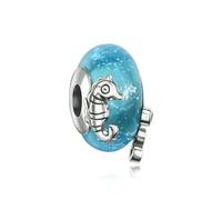 GHFNJYH Perline in vetro arcobaleno cosmico con ciondoli a forma di fiore colorato in argento sterling 925, adatte per braccialetti da donna - CUL061