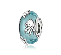 GHFNJYH Perline in vetro arcobaleno cosmico con ciondoli a forma di fiore colorato in argento sterling 925, adatte per braccialetti da donna - CUL063