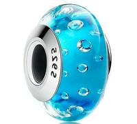 GHFNJYH Perline in vetro arcobaleno cosmico con ciondoli a forma di fiore colorato in argento sterling 925, adatte per braccialetti da donna -AMC00999