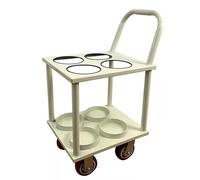 GHFXSCV Carrello portabombole a 4 Ruote Robusto con Maniglia - Supporto per bombole di CO2 e O2 su Ruote per casa, Garage, cliniche - Organizzatore Professionale (Bianco)