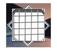 GHFXSCV Coperchio per Fossa settica Resistente, Coperchio di ispezione Invisibile zincato con Telaio in Acciaio Inox, Coperchio di Accesso Quadrato per vialetto/Sentiero/Cortile (40x40x8 cm/15,7x15,