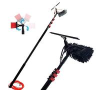 GHFXSCV Kit per la Pulizia di Pannelli solari - Asta telescopica Estensibile con idrospazzola e tergivetro. Ideale per Pannelli solari e finestre. Erogazione efficiente dell'Acqua per la m