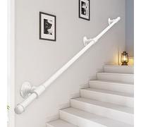 GHFXSCV Scala Esterna Il Barra di Sicurezza a Parete per gradini Ringhiera in Ferro battuto Oro/Bianco per Uso Interno ed Esterno 4 piedi/120 cm Bianco