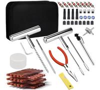 Ghguole Kit Riparazione Pneumatici Auto,70pcs Kit Ripara Gomme per Auto&Moto,Kit Riparazione Foratura Gomme Auto con 30pcs Strisce Riparazione Pneumatici per Camion/ATV/Trattore/Camper/SUV/Jeep