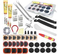 Ghguole Kit Riparazione Pneumatici Bici,57pcs Kit Patch per Bici,Kit Riparazione Camera d'Aria Bici,Kit Riparazione Bici,Kit Ripara Gomme per Bici per Bicicletta Ciclisti,Moto,Veicoli Fuoristrada BMX