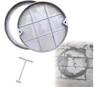 GHHDPDMJ Coperchio per tombino Invisibile in Acciaio Inossidabile con Gancio - Coperchio per fognatura Rotondo Resistente per pavimentazione - Copertura per Fossa settica Senza Cuciture da 31" e Tela