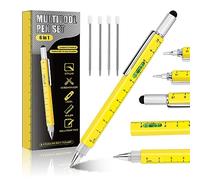 GHHFKGL Penna regalo per uomini,penna multitool 6 in 1,fantastici gadget per uomini,regali di compleanno per uomini che hanno tutto,regali unici per uomini,marito,nonno,ingegnere,tuttofare (Giallo)