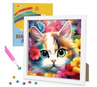 GHHKUD Kit per diamond art per bambini, con cornice, kit per pittura a mosaico 5D, con piccoli diamanti, idea regalo per ragazze e ragazzi, kit artistici con cristalli per bambini dai 6 agli 8 ai 9 ai