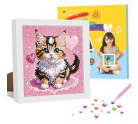 GHHKUD Kit per diamond art per bambini, con cornice, kit per pittura a mosaico 5D, con piccoli diamanti, idea regalo per ragazze e ragazzi, kit di arte con cristalli per bambini dai 6 ai 7 ai 9 ai 12
