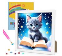 GHHKUD Kit per pittura con diamanti per bambini, con cornice, kit per pittura con diamanti 5D per bambini, piccoli kit artistici e artigianali, regalo per ragazze e ragazzi di età 6-7-8-9-12, kit per