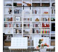 GHHVFEC Kit Completo di ferramenta per gradini scorrevoli per biblioteche - Kit di ferramenta per gradini scorrevoli per biblioteche (Binario da 400 cm (13,1 Piedi))