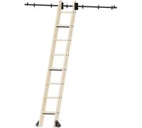 GHHVFEC Kit di ferramenta per Scala Scorrevole Retrattile per Biblioteca, binari di Estensione per Scala Mobile da 3,3-20 Piedi, con Ruote a rulli per Pavimento (Senza Scala) (Dimensioni: