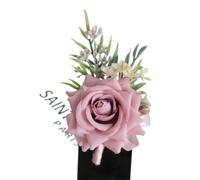 GHHZML BoutonnièRe Simulato Corpetto Floreale Sposa Spilla Pin Fiore Artificiale all'occhiello di Seta boutonnieres Calla Giglio Sposo | Color18