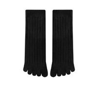 GHHZML Calze Con Dita 5 Paia Di Calzini A Cinque Dita Da Uomo D'affari In Cotone A Tubo Centrale Con Punta A Righe Verticali A Casual In Tinta Unita Che Assorbono Il Sudore(5 pairs black)