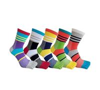 GHHZML Calze Con Dita 5 Paia Di Calzini Da Uomo A Dita In Cotone A Righe Colorate Che Assorbono Il Sudore, Bellissimi Vestiti Festa For Giovani, Punta Corta, Felici