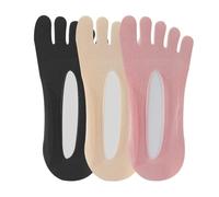 GHHZML Calzini Con Dita Separate Donna 3 paia/lotto di calzini estivi Five Fingers invisibili con dita sottili, in cotone, morbidi, traspiranti, deodoranti e, da donna(Color 02)