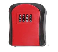 GHHZML Cassetta Chiavi con Codice Scatola di sicurezza con chiave in plastica, codice password a 4 cifre, senza, for la casa, cassaforte for chiavi, scatola immagazzinaggio segreta(RED)
