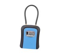 GHHZML Cassetta Chiavi con Codice Scatola di sicurezza for chiavi con serratura a chiave, cavo in acciaio, portatile, combinazione a 4 cifre for maniglia della porta(Blue)