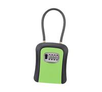 GHHZML Cassetta Chiavi con Codice Scatola di sicurezza for chiavi con serratura a chiave, cavo in acciaio, portatile, combinazione a 4 cifre for maniglia della porta(Green)