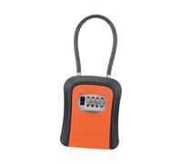 GHHZML Cassetta Chiavi con Codice Scatola di sicurezza for chiavi con serratura a chiave, cavo in acciaio, portatile, combinazione a 4 cifre for maniglia della porta(Orange)