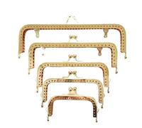 GHHZML Clic Clac per Portamonete 10 Pezzi 8,5 cm-18, cm Manico for Borsa in Metallo for Accessori for Borsetta a Mano Chiusura a Bacio 4 Colori(Light Gold,18.5cm)
