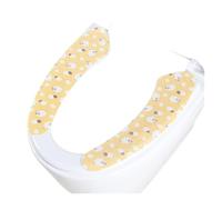 GHHZML Cuscino per Sedile WC 1 Paio di Imbottiture for sedili WC riutilizzabili e Caldi, tappetini da Bagno Lavabili, coprisedili Spessi Adesivi for Universale(Yellow Lamb)