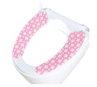 GHHZML Cuscino per Sedile WC 1 Paio di Imbottiture for sedili WC riutilizzabili e Caldi, tappetini da Bagno Lavabili, coprisedili Spessi Adesivi for Universale(Pink Bunny)