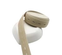 GHHZML Elastico per Cucito Fascia Elastica Piatta Colorata da 18 mm Perforata Adatta for Pannolini, Abiti Premaman, Accessori for Cucire Artigianali, 1 m(Beige 18mm 1m)