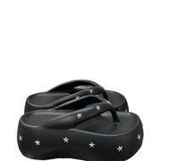 GHHZML Infradito Da Donna Summer Wedge Platform Flip Flops Thick Soles High Heels Beach Shoes Slippers Outdoor Opened Toe(Color 1,39-40)