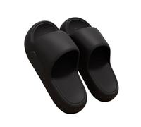 GHHZML Pantofole Nuvola Ciabatte da spiaggia con cuscino, suola morbida e comode, fondo spesso stampa a lettere, donna(Black,42-43)