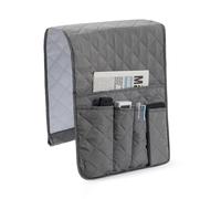GHHZML Porta Telecomando da Divano Grande capacità, Organizer for braccioli di divani, salvaspazio, Antiscivolo, Borse portaoggetti da Comodino con 5 Tasche, Tasca for Letto, Cellulare(Grey)
