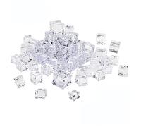 Ghiaccio Finto 48 Pezzi in Acrilico, Cubetti Trasparenti Decorativi | Aspetto Realistico e Ordinato, per Vasi, Centrotavola, Bar e Vetrine, Effetto Brillante alla Luce