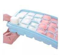 Ghiaccio in silicone per cubetti con coperchio in PP a doppio strato e base flessibile per un congelamento efficiente e una facile manipolazione (blu, 36 cubetti)
