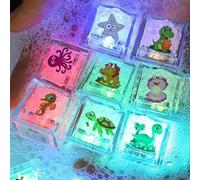 Ghiaccio luminoso da bagno, 8 pezzi che si attivano con acqua, divertenti
