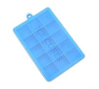Ghiaccio quadrato in silicone per stampo con coperchio protettivo per fare ghiaccio e prodotti alimentari senza attaccarsi o rompersi durante la rimozione (azzurro)