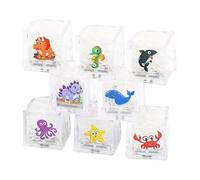 Ghiaccio Sensoriale - Glow Attivato ad acqua | Giocattoli leggeri da 8 pezzi, gioco luminoso con vasca, doccia, divertimento per Natale per bambini e ragazze, cubo