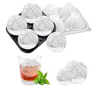 Ghiaccio Stampo, 5,5cm Stampo Ghiaccio Grande, XXL Cubetti Ghiaccio Grandi, Grande Ghiaccio Stampo Cubetti Silicone Rotondo Sfera con Coperchio, Senza BPA Forma Ghiaccio per Whisky Cocktail