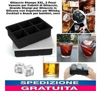 Ghiaccio Stampo Grande XXL,2 Pz Vassoio x Cubetti di Ghiaccio In Silicone
