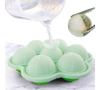 Ghiaccio Stampo Silicone, Stampi Forme Ghiacci, Stampini a Sfera Grandi 5CM con Anello a Pressione a Doppia Tenuta, Vassoio per Palline Ghiaccio per Cocktail, Whisky, Vino, Gelati (Verde)