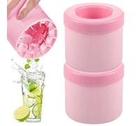 Ghiaccio Stampo,Stampi Ghiaccio Silicone TAIZER 2PCS Cubetti Ghiaccio Stampo con Coperchio Ghiaccio Stampo Vaschetta Ghiaccio Secchio Di Ghiaccio Vassoio per Cubetti di Ghiaccio in Silicone (Rosa)