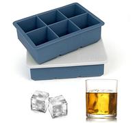 Ghiaccio Stampo XXL, 2 Pezzi Vassoio per Cubetti di Ghiaccio, Grande Stampi per Ghiaccio in Silicone con Coperchio per Whisky, Cocktail e Snack per bambini, blu