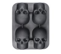 Ghiaccio, teschio di Halloween, stampo per | Teschio 3D flessibile | 4 gadget da cucina cavità per bevande, caffè, whisky, cocktail, attività all'aperto, campeggio, famiglia, intrattenimento