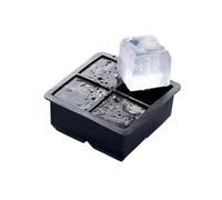 Ghiaccioli Stampi Stampo for cubetti di ghiaccio giganti in silicone, quadrato, fai da te, 4/6 griglie(Black 4 grids)