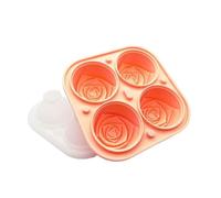Ghiaccioli Stampi Vassoio for cubetti di ghiaccio a forma rosa 3D, for perfetti a fiore, 4 cavità ciascuno, perfetto for congelare cocktail, whisky e succhi(Pink)