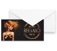 GHIBLI 25 Buoni Regalo 21x10 cm con buste - Voucher Eleganti da Compilare - Gift Card Parrucchiera Estetista - Coupon Clienti Salone Bellezza - Cartoncini Fidelizzazione Clientela - Made in Italy